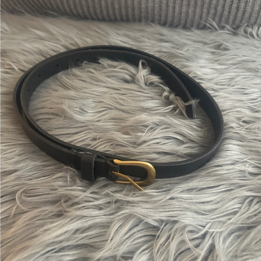 Aritzia black Belt with Gold Buckle